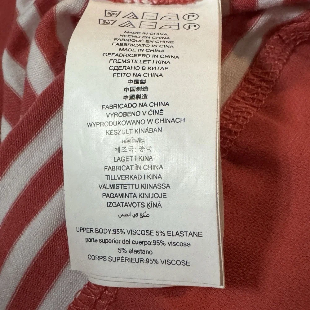 Michael Kors 1X Shirt Top Pink Striped‎ Sleeveless Scoop Neck Stretch Womens